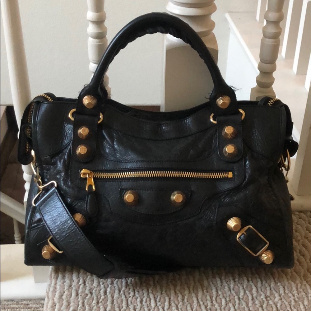 SOLD — BLACK BALENCIAGA CITY GIANT 21 HARDWARE